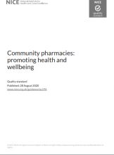 Community pharmacies: promoting health and wellbeing: Quality standard [QS196]